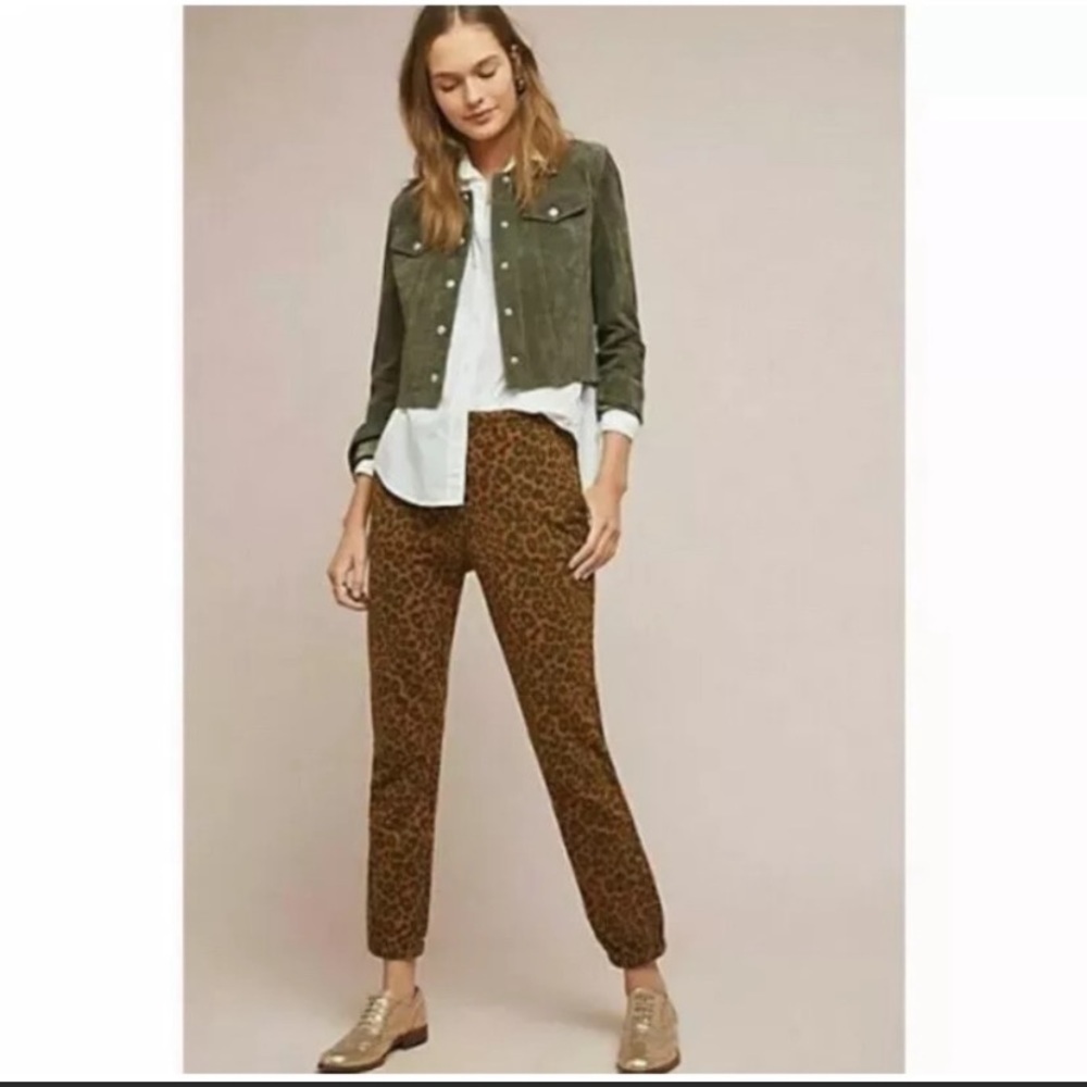 Sanctuary x Anthropologie leopard print joggers S